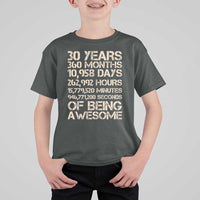 Vintage 30th Birthday Gift T Shirt For Kid 30 Years Of Being Awesome