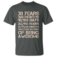 Vintage 30th Birthday Gift T Shirt 30 Years Of Being Awesome
