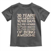 Vintage 30th Birthday Gift Toddler T Shirt 30 Years Of Being Awesome