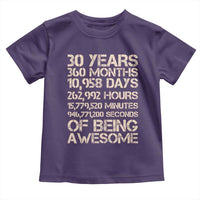 Vintage 30th Birthday Gift Toddler T Shirt 30 Years Of Being Awesome