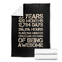 Vintage 35th Birthday Gift Throw Blanket 35 Years Of Being Awesome