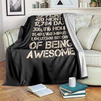 Vintage 35th Birthday Gift Throw Blanket 35 Years Of Being Awesome