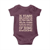 Vintage 35th Birthday Gift Baby Onesie 35 Years Of Being Awesome