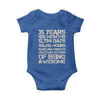 Vintage 35th Birthday Gift Baby Onesie 35 Years Of Being Awesome