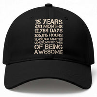 Vintage 35th Birthday Gift Baseball Cap 35 Years Of Being Awesome