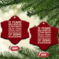 Vintage 35th Birthday Gift Ceramic Ornament 35 Years Of Being Awesome