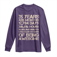 Vintage 35th Birthday Gift Long Sleeve Shirt 35 Years Of Being Awesome