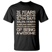 Vintage 35th Birthday Gift T Shirt 35 Years Of Being Awesome