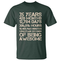 Vintage 35th Birthday Gift T Shirt 35 Years Of Being Awesome