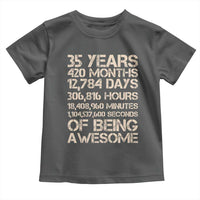 Vintage 35th Birthday Gift Toddler T Shirt 35 Years Of Being Awesome