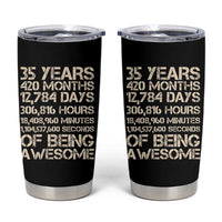 Vintage 35th Birthday Gift Tumbler Cup 35 Years Of Being Awesome