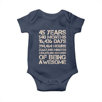 Vintage 45th Birthday Gift Baby Onesie 45 Years Of Being Awesome