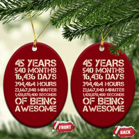 Vintage 45th Birthday Gift Ceramic Ornament 45 Years Of Being Awesome