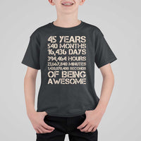 Vintage 45th Birthday Gift T Shirt For Kid 45 Years Of Being Awesome