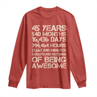 Vintage 45th Birthday Gift Long Sleeve Shirt 45 Years Of Being Awesome