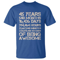 Vintage 45th Birthday Gift T Shirt 45 Years Of Being Awesome