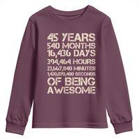 Vintage 45th Birthday Gift Youth Sweatshirt 45 Years Of Being Awesome