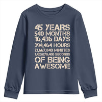 Vintage 45th Birthday Gift Youth Sweatshirt 45 Years Of Being Awesome