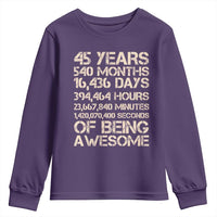 Vintage 45th Birthday Gift Youth Sweatshirt 45 Years Of Being Awesome