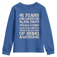 Vintage 45th Birthday Gift Youth Sweatshirt 45 Years Of Being Awesome