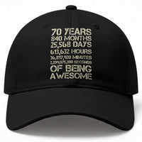 Vintage 70th Birthday Gift Baseball Cap 70 Years Of Being Awesome