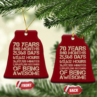 Vintage 70th Birthday Gift Ceramic Ornament 70 Years Of Being Awesome