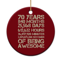 Vintage 70th Birthday Gift Ceramic Ornament 70 Years Of Being Awesome