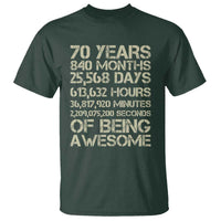 Vintage 70th Birthday Gift T Shirt 70 Years Of Being Awesome