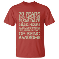 Vintage 70th Birthday Gift T Shirt 70 Years Of Being Awesome