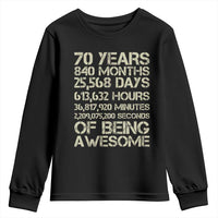 Vintage 70th Birthday Gift Youth Sweatshirt 70 Years Of Being Awesome
