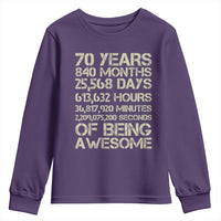 Vintage 70th Birthday Gift Youth Sweatshirt 70 Years Of Being Awesome