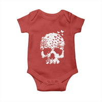 Dark Gothic Graphic Skull Floral Butterfly Baby Onesie