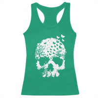 Dark Gothic Graphic Skull Floral Butterfly Racerback Tank Top