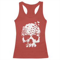 Dark Gothic Graphic Skull Floral Butterfly Racerback Tank Top