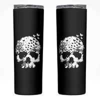 Dark Gothic Graphic Skull Floral Butterfly Skinny Tumbler