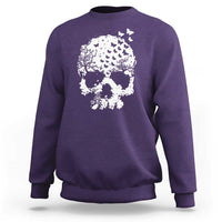 Dark Gothic Graphic Skull Floral Butterfly Sweatshirt