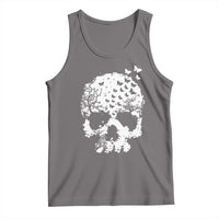 Dark Gothic Graphic Skull Floral Butterfly Tank Top
