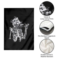 Gothic Grunge Floral Skeleton Garden Flag Dark Alternative Aesthetic For Women