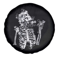 Gothic Grunge Floral Skeleton Spare Tire Cover Dark Alternative Aesthetic For Women