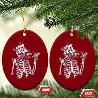 Gothic Grunge Floral Skeleton Ceramic Ornament Dark Alternative Aesthetic For Women