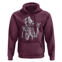 Gothic Grunge Floral Skeleton Hoodie Dark Alternative Aesthetic For Women