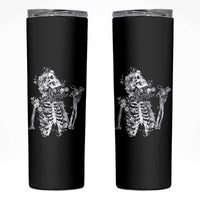 Gothic Grunge Floral Skeleton Skinny Tumbler Dark Alternative Aesthetic For Women