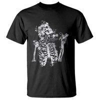 Gothic Grunge Floral Skeleton T Shirt Dark Alternative Aesthetic For Women