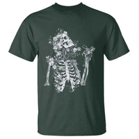 Gothic Grunge Floral Skeleton T Shirt Dark Alternative Aesthetic For Women