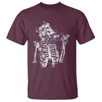 Gothic Grunge Floral Skeleton T Shirt Dark Alternative Aesthetic For Women