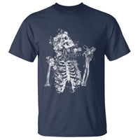 Gothic Grunge Floral Skeleton T Shirt Dark Alternative Aesthetic For Women