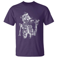 Gothic Grunge Floral Skeleton T Shirt Dark Alternative Aesthetic For Women