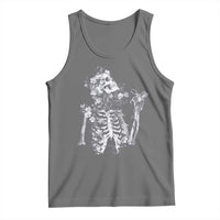 Gothic Grunge Floral Skeleton Tank Top Dark Alternative Aesthetic For Women