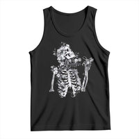 Gothic Grunge Floral Skeleton Tank Top Dark Alternative Aesthetic For Women