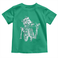 Gothic Grunge Floral Skeleton Toddler T Shirt Dark Alternative Aesthetic For Women